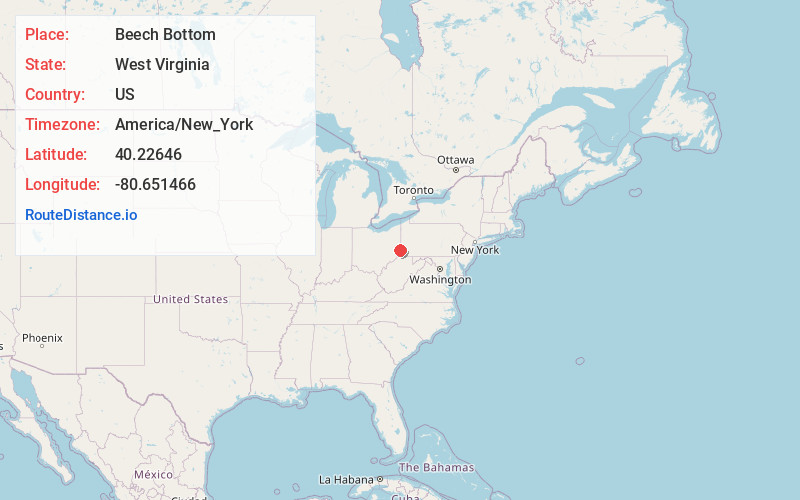 Map of Beech Bottom