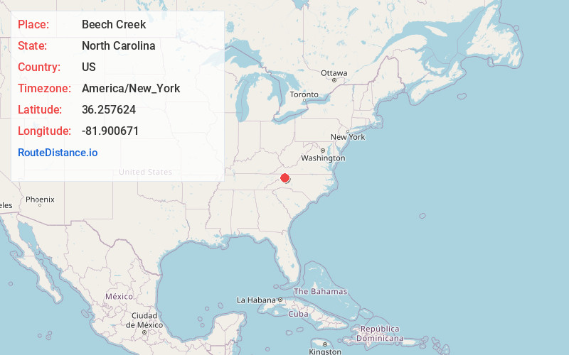 Map of Beech Creek