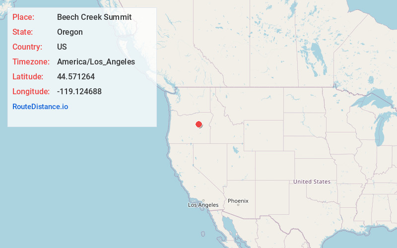 Map of Beech Creek Summit