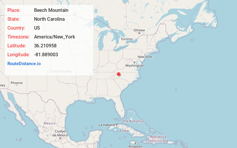 Map of Beech Mountain