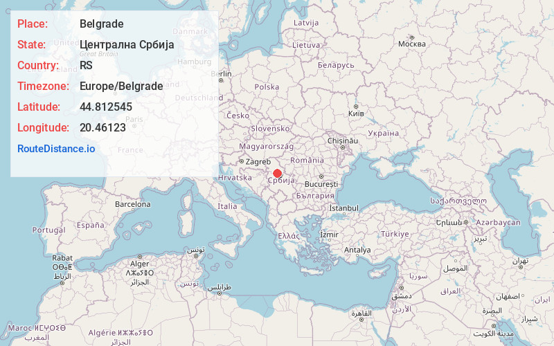 Map of Belgrade