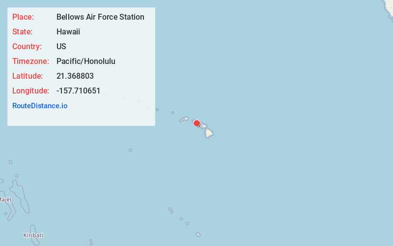 Map of Bellows Air Force Station