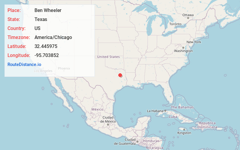 Map of Ben Wheeler
