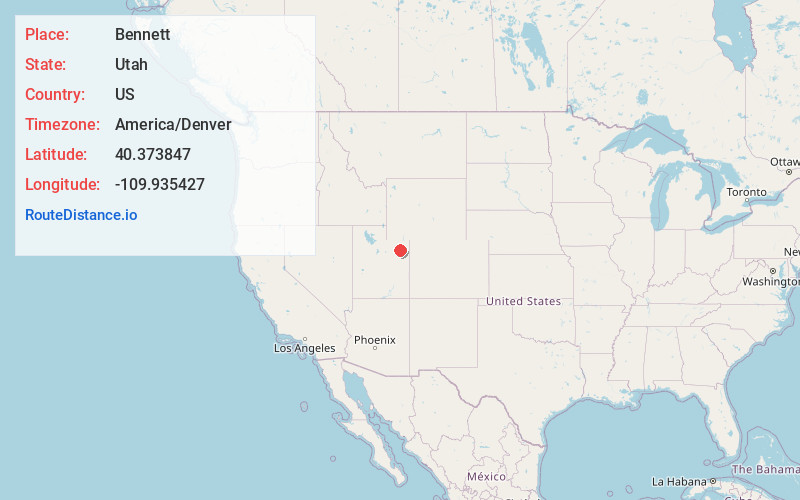 Map of Bennett