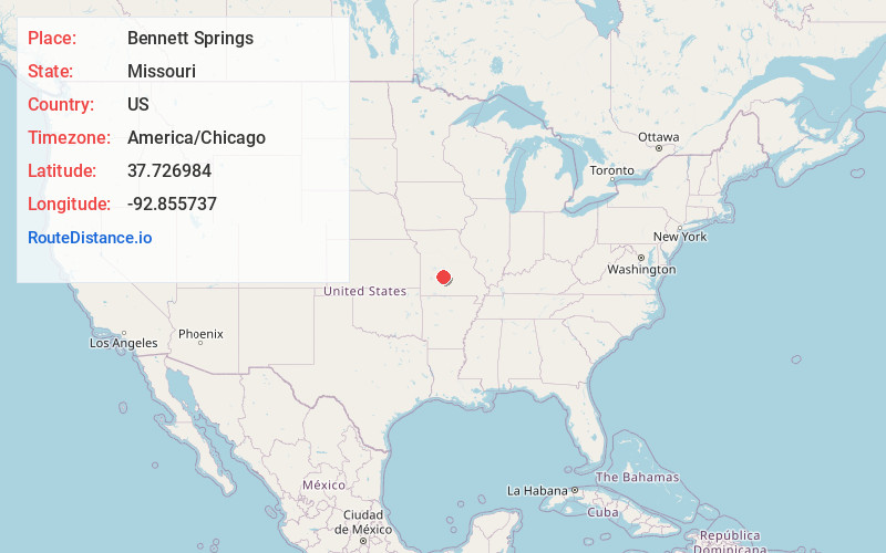 Map of Bennett Springs