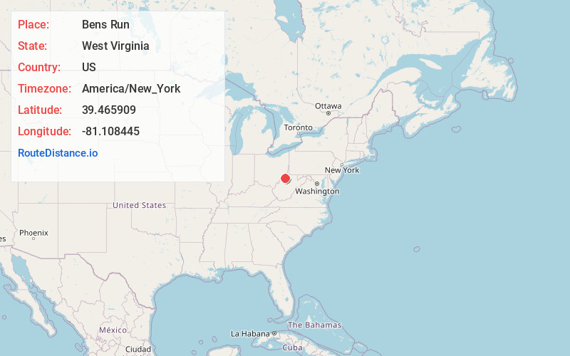 Map of Bens Run