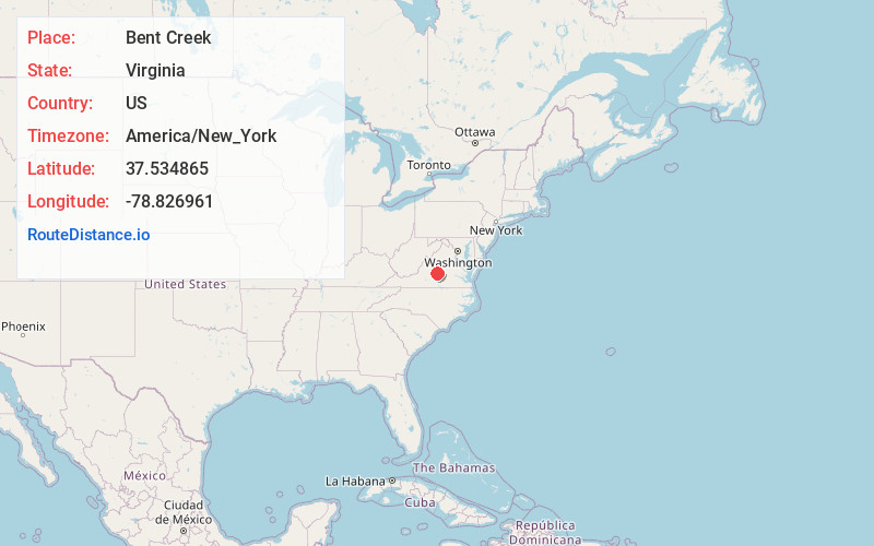 Map of Bent Creek