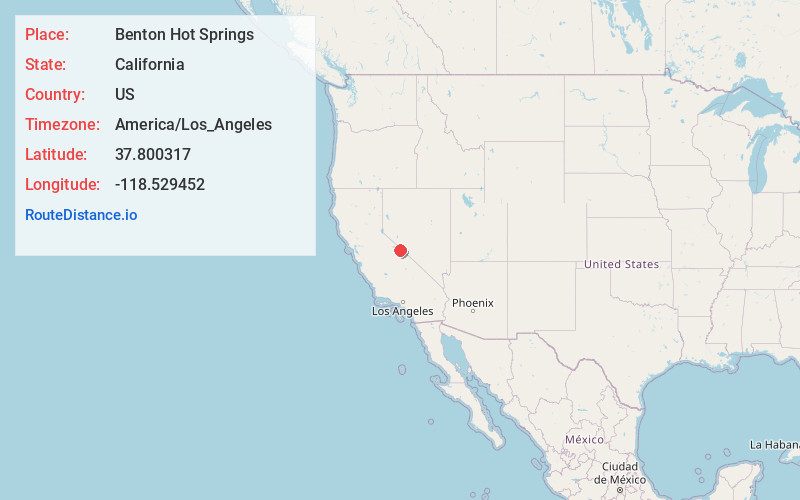 Map of Benton Hot Springs
