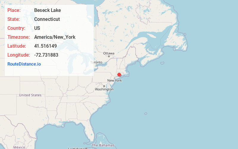 Map of Beseck Lake