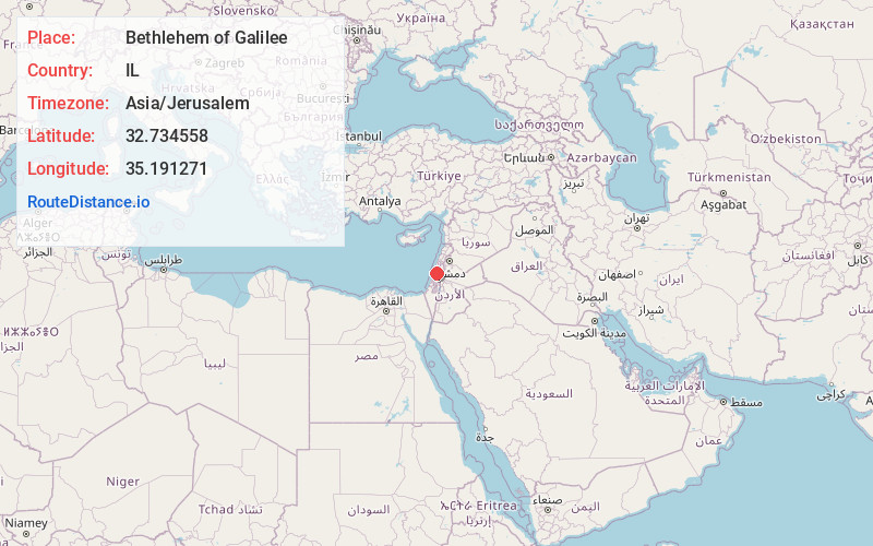 Map of Bethlehem of Galilee