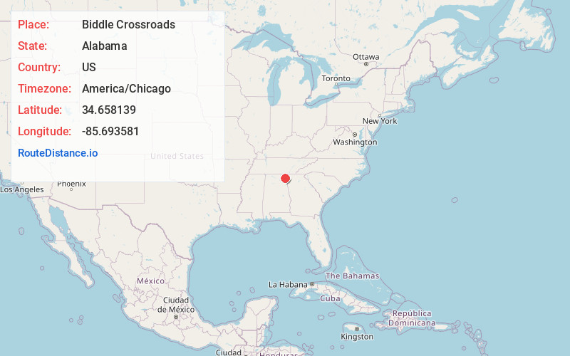 Map of Biddle Crossroads
