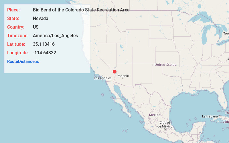 Map of Big Bend of the Colorado State Recreation Area