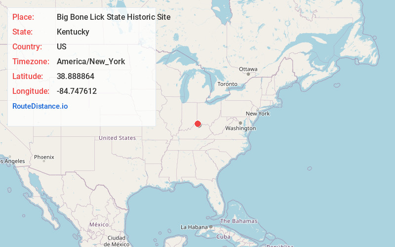 Map of Big Bone Lick State Historic Site