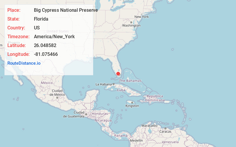 Map of Big Cypress National Preserve
