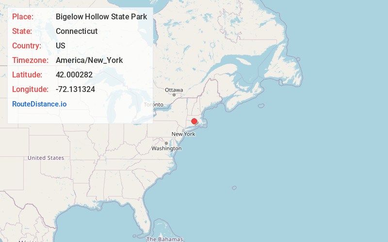 Map of Bigelow Hollow State Park