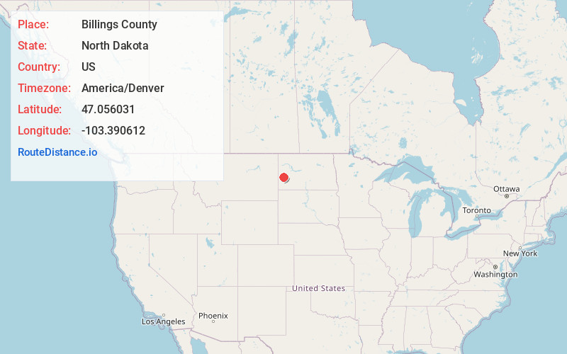 Map of Billings County