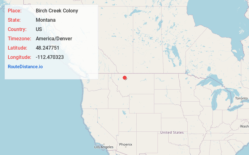 Map of Birch Creek Colony