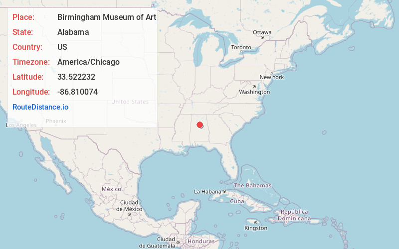 Map of Birmingham Museum of Art