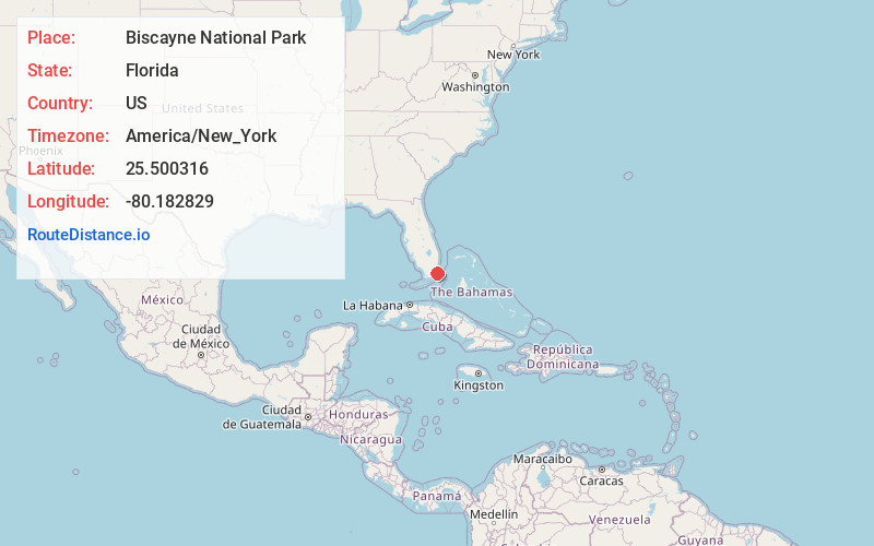 Map of Biscayne National Park