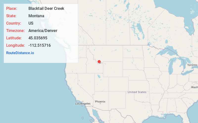 Map of Blacktail Deer Creek