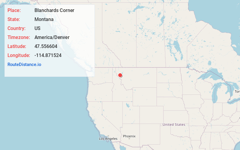 Map of Blanchards Corner