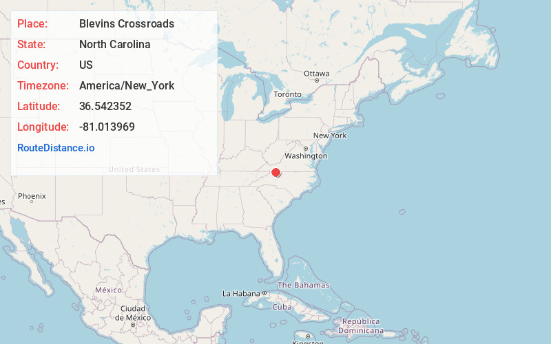 Map of Blevins Crossroads
