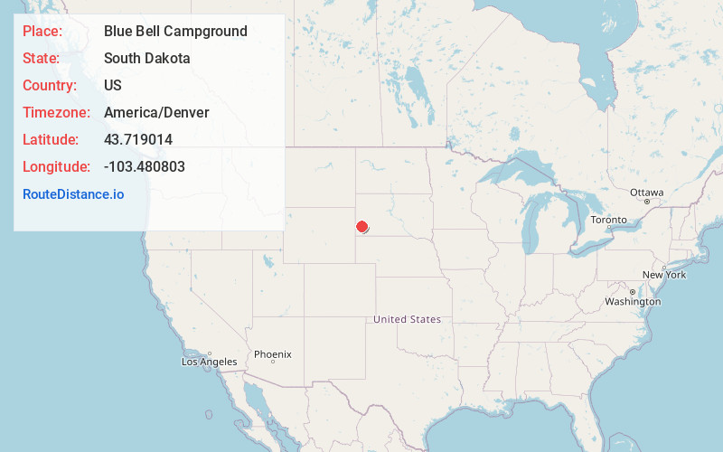 Map of Blue Bell Campground