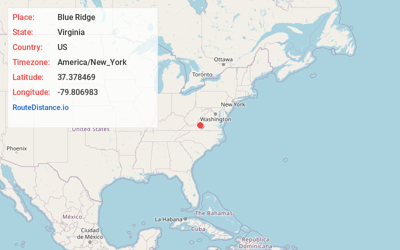 Map of Blue Ridge