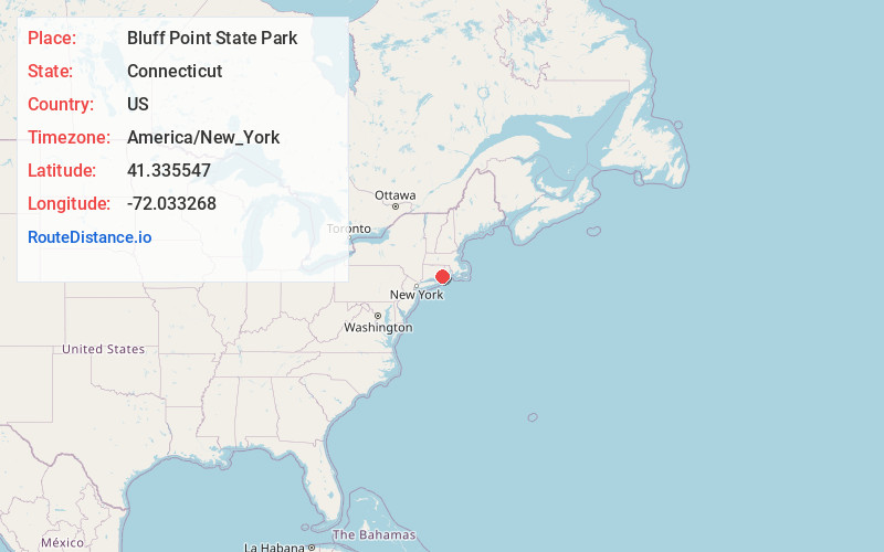 Map of Bluff Point State Park