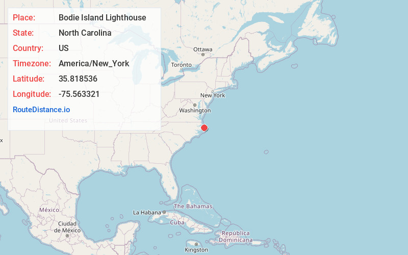 Map of Bodie Island Lighthouse