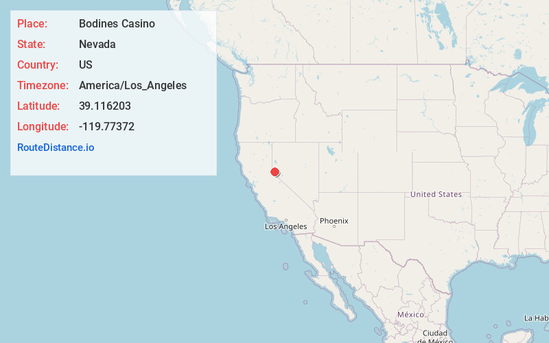 Map of Bodines Casino