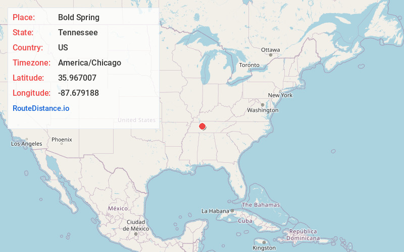 Map of Bold Spring