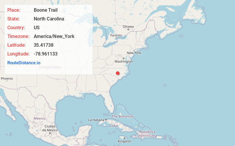 Map of Boone Trail