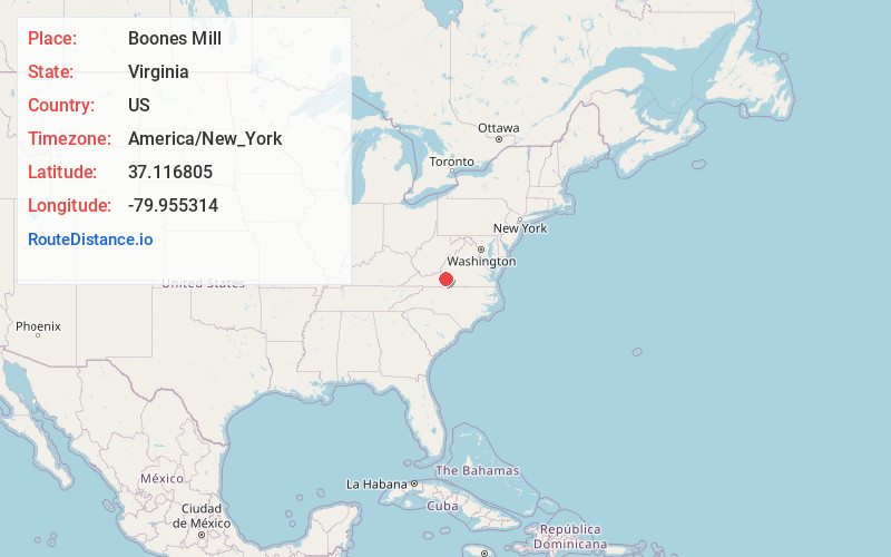 Map of Boones Mill