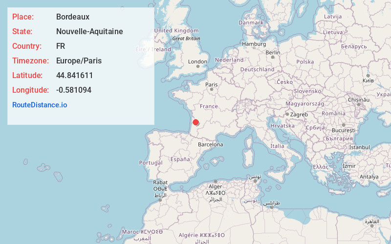 Map of Bordeaux
