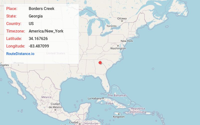 Map of Borders Creek