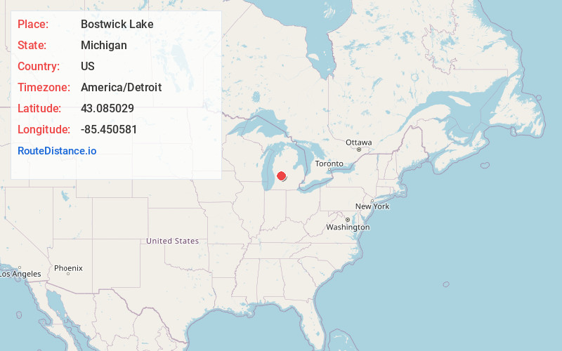 Map of Bostwick Lake