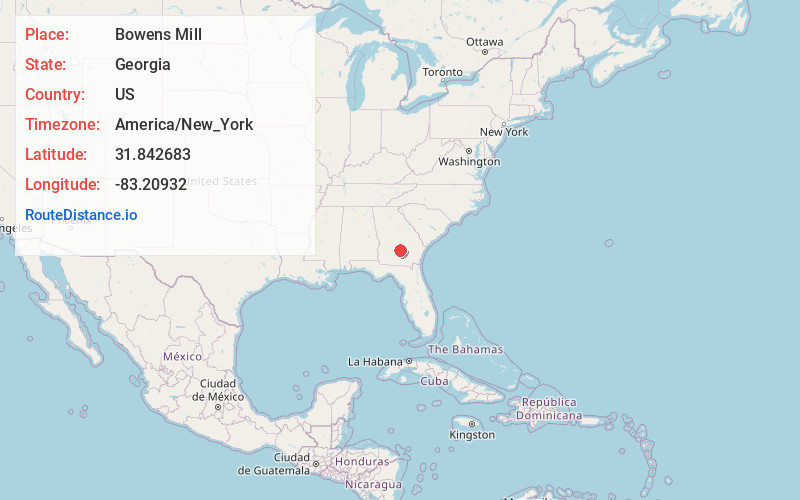 Map of Bowens Mill