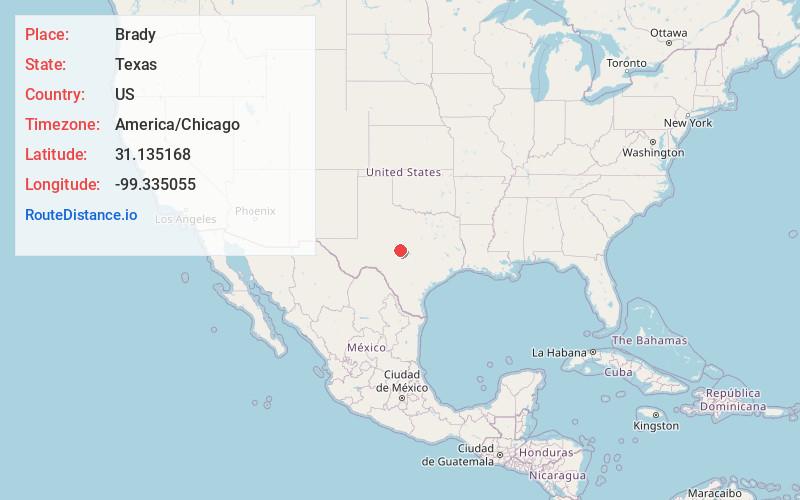 Map of Brady