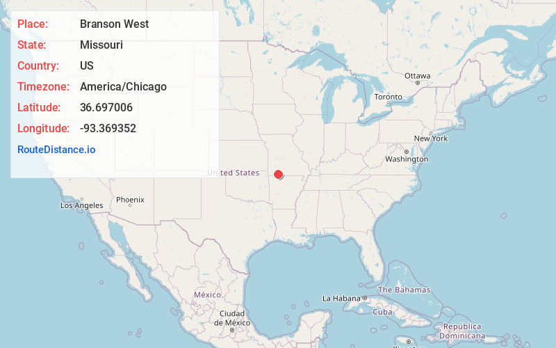 Map of Branson West