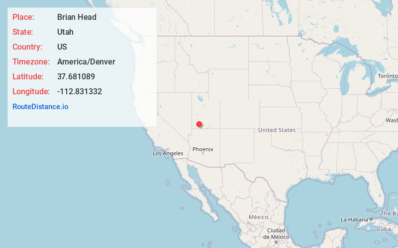 Map of Brian Head