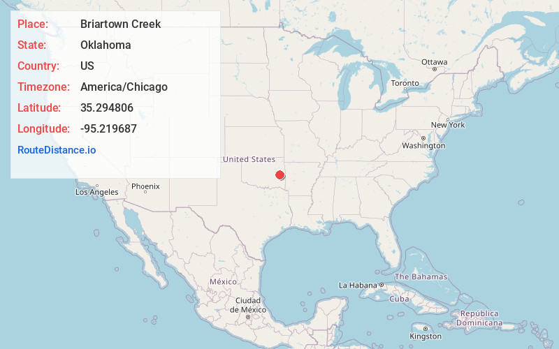 Map of Briartown Creek