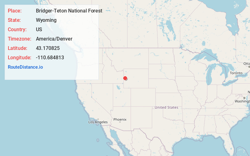Map of Bridger-Teton National Forest