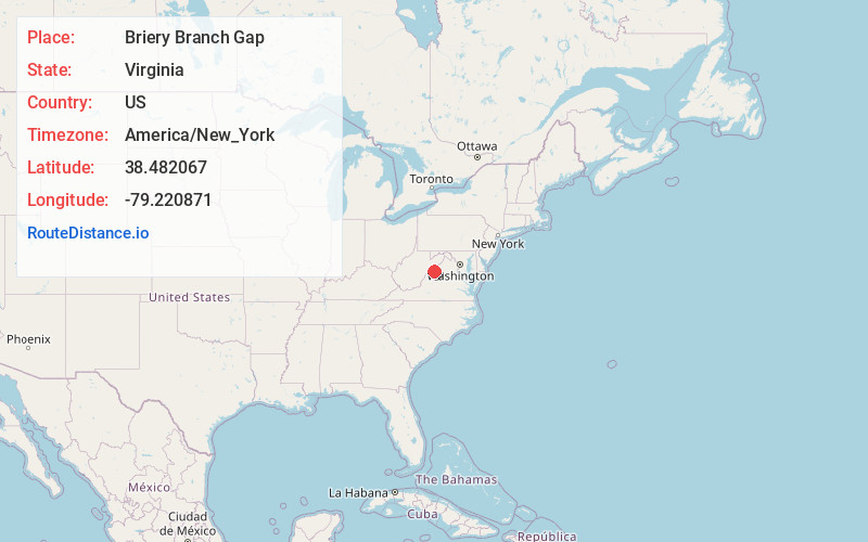 Map of Briery Branch Gap