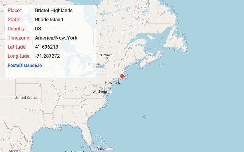 Map of Bristol Highlands