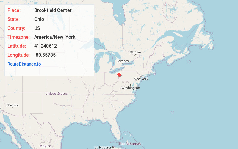 Map of Brookfield Center