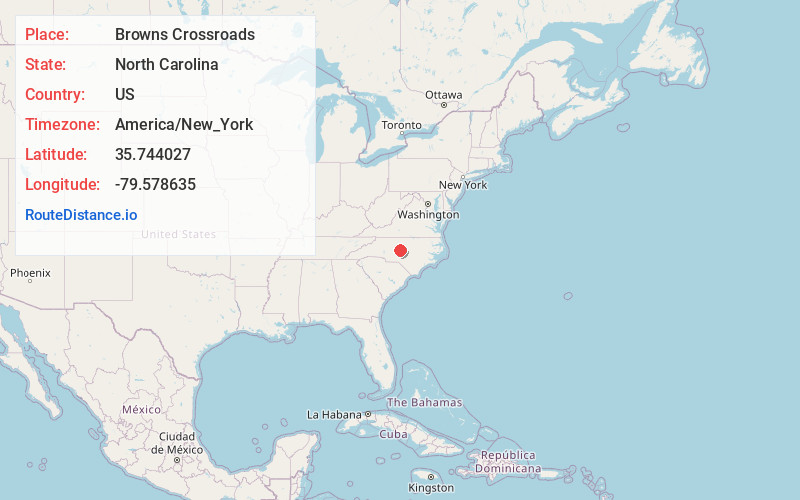 Map of Browns Crossroads