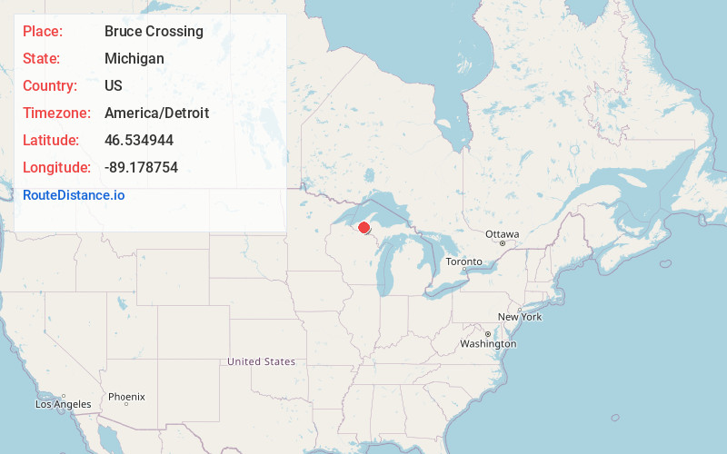 Map of Bruce Crossing