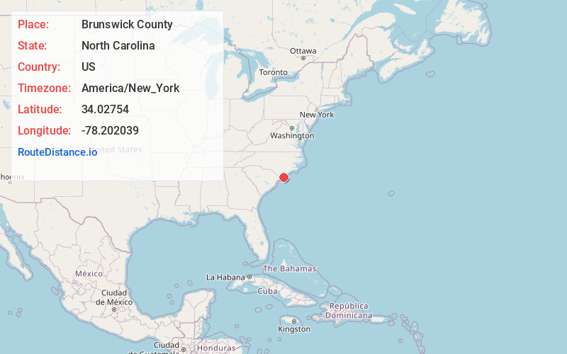Map of Brunswick County