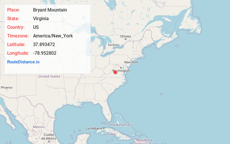 Map of Bryant Mountain